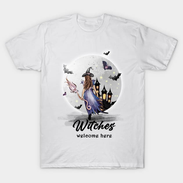 witches welcome T-Shirt by MZeeDesigns